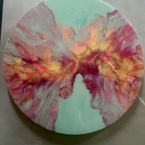 “Ethereal Bloom”, 16” Round Canvas