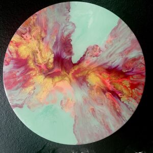 “Ethereal Bloom”, 16” Round Canvas
