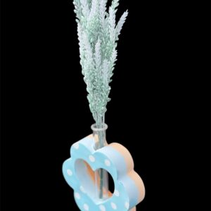 Handcrafted Double-Sided Decorative Vase – Baby Blue & Soft Orange