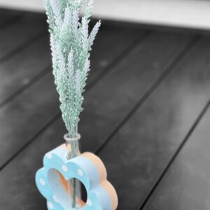 Handcrafted Double-Sided Decorative Vase – Baby Blue & Soft Orange
